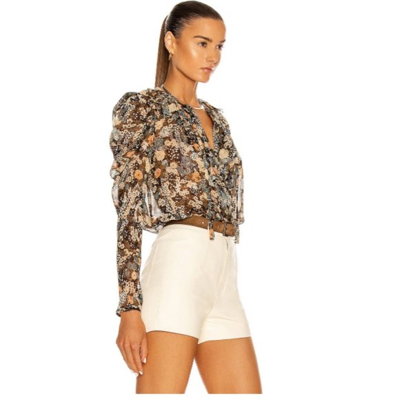 Ulla Johnson Colette Silk Blouse Night Garden - Picture 8 of 14